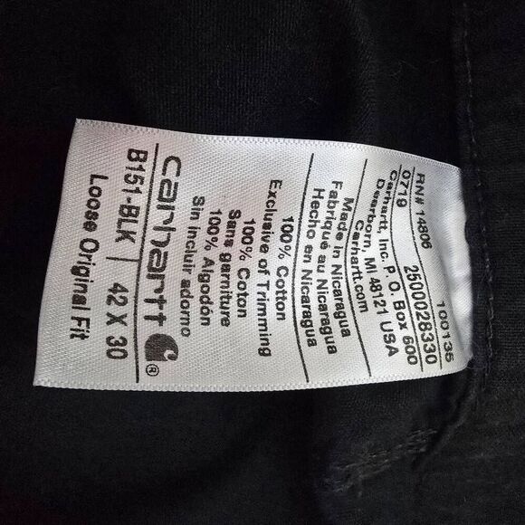 5/$25 Carhartt B151 - Canvas Work Loose Fit Pants 42x30 - Picture 5 of 5